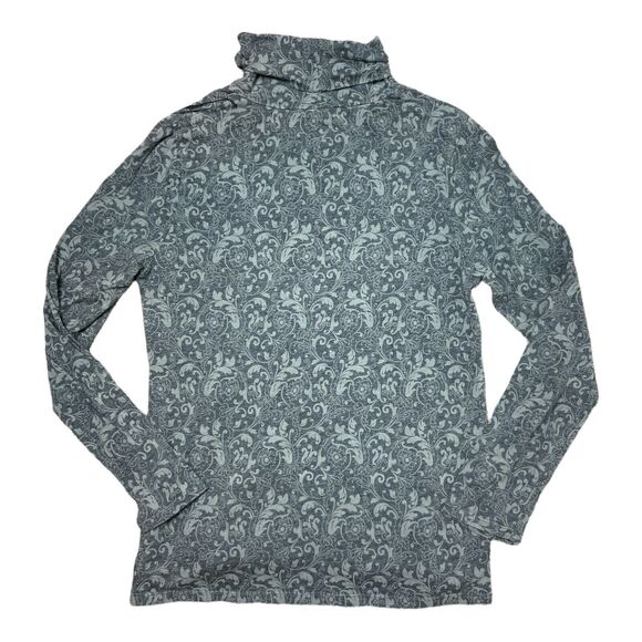 Soft Surroundings Turtleneck Lot Of 2 Floral Paisley Green‎ Grey Large - Picture 4 of 11